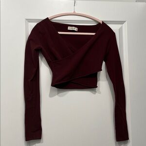 Abercrombie & Fitch Burgundy Wrap Top